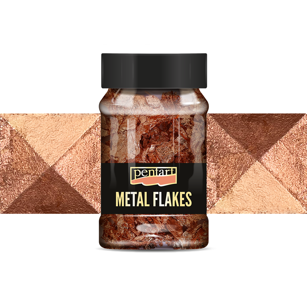 Pentart metallic vlokken voor vintage metaaleffect – afbeelding 4