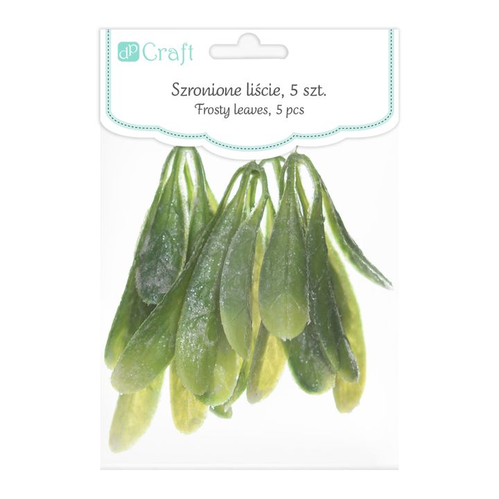 3D Decorative Leaves Covered in Frost, Set of 5