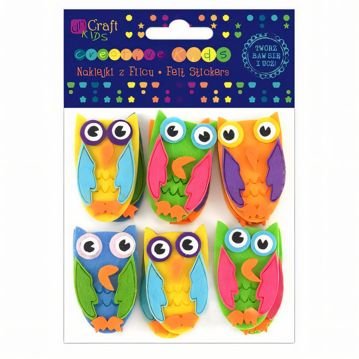 3D Felt Stickers, Owls, Set of 12