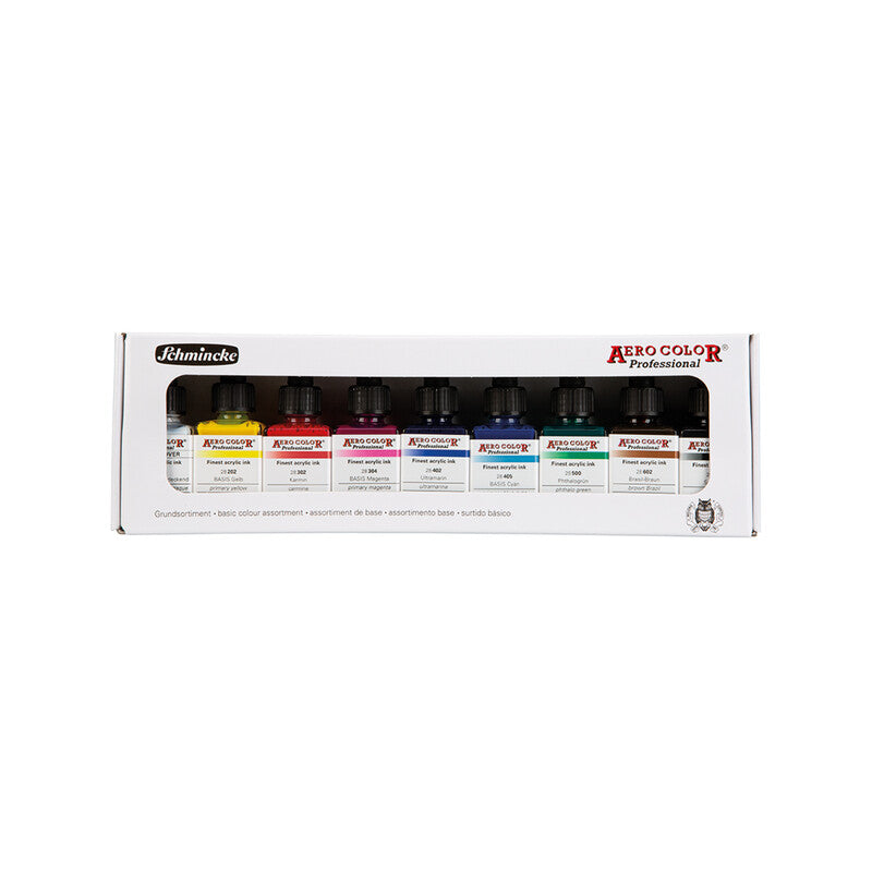 Schmincke AERO COLOR airbrushverf basisset 9 × 28 ml
