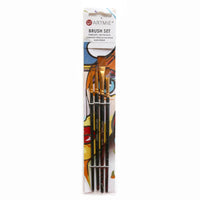 ARTMiE penselenset synthetisch haar, 4-delig, plat en rond – afbeelding 2