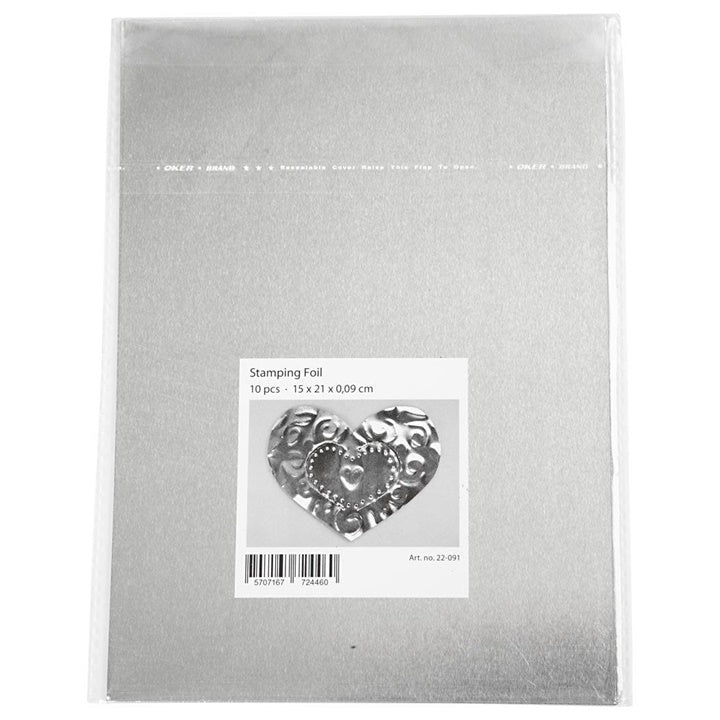 Creativ Company aluminiumfolie voor embossing, 10 stuks, 14,8 × 21 cm