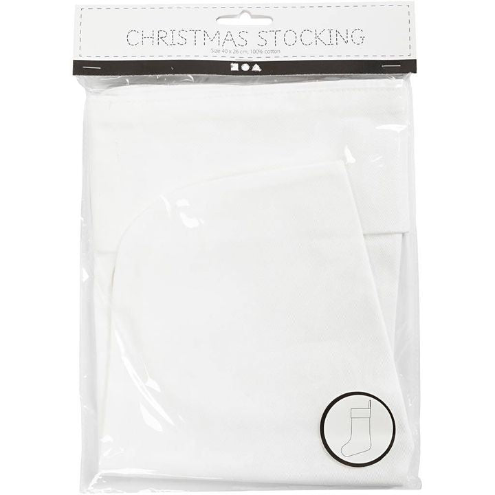 Creativ Company kerstsok wit van katoen, 40 × 26 cm – afbeelding 2