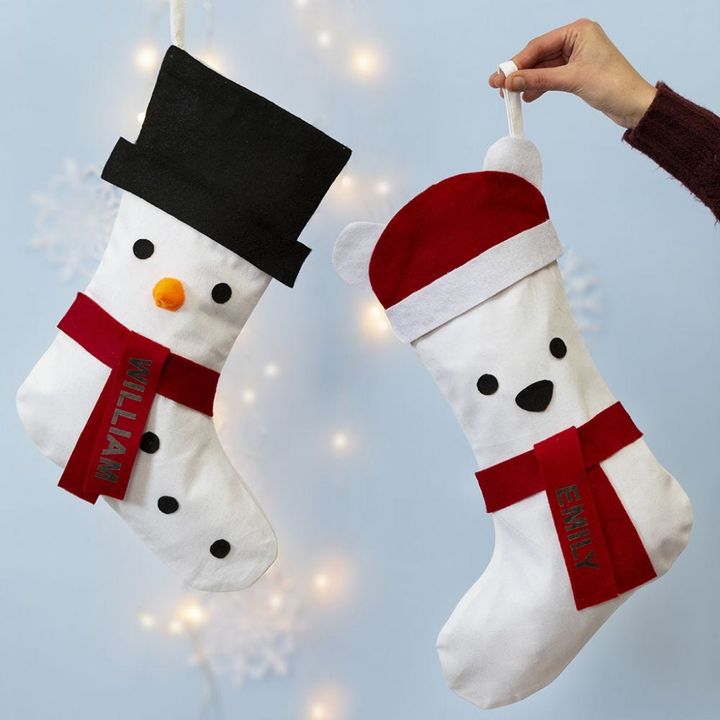 Creativ Company kerstsok wit van katoen, 40 × 26 cm – afbeelding 3