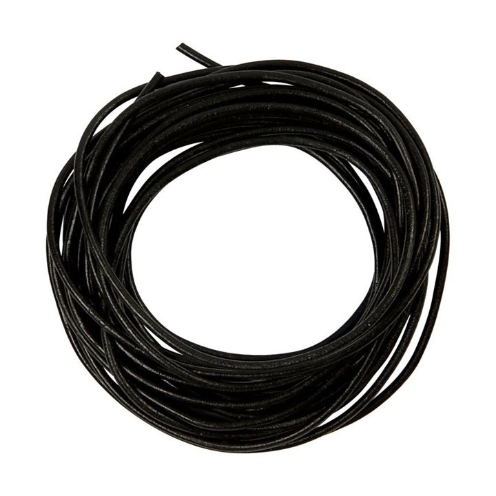 Creativ Company leren koord zwart 2 mm, 4 m – afbeelding 2