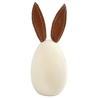 Creativ Company houten ei met oortjes van kunstleer, 14 × 6 × 6 cm