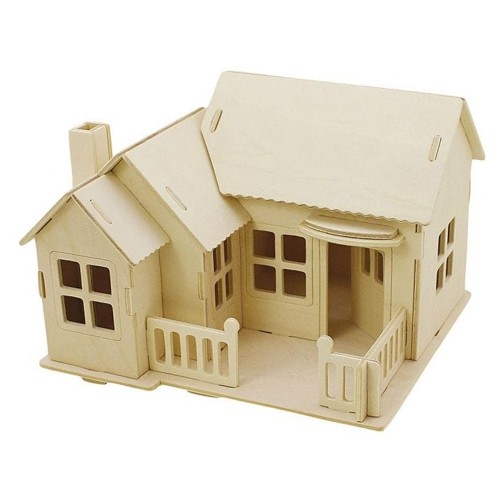 Creativ Company 3D houten bouwpakket huis, 19 × 17,5 × 15 cm