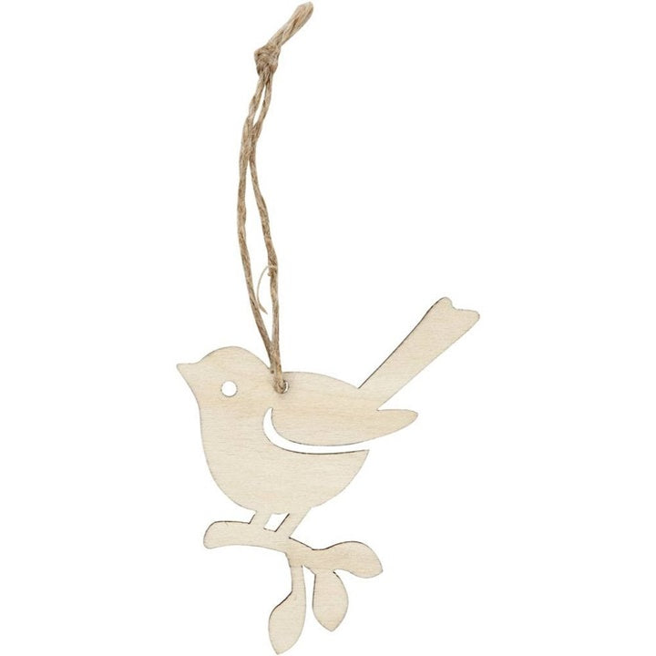 Creativ Company houten vogeltjes om te hangen 9 × 7 cm, 5 stuks