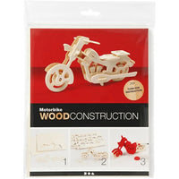 Creativ Company 3D houten model motorfiets, 19 × 9 × 9 cm – afbeelding 2