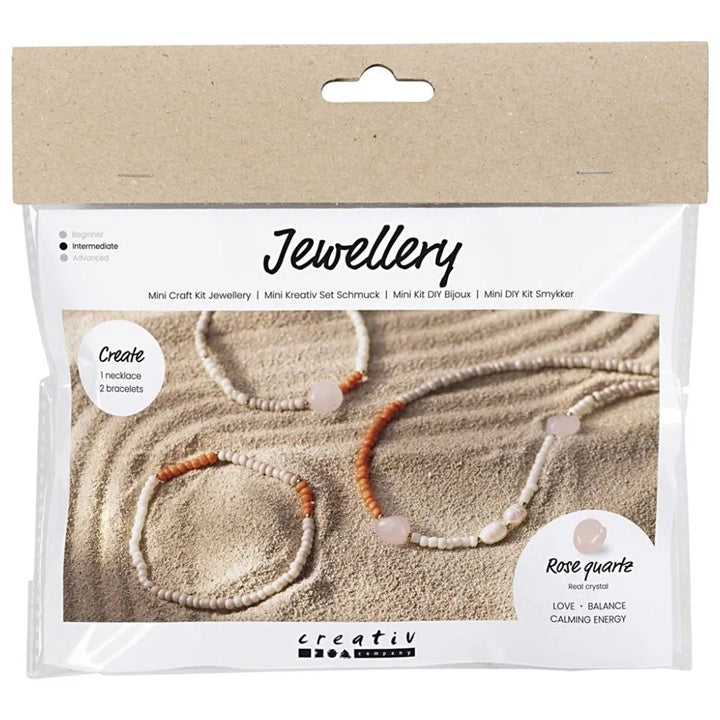 Creativ Company sieradenset met rozenkwarts – ketting en armband