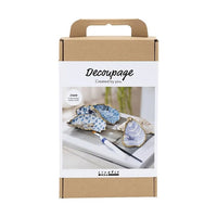 Decoupage knutselset schelpen, blauw