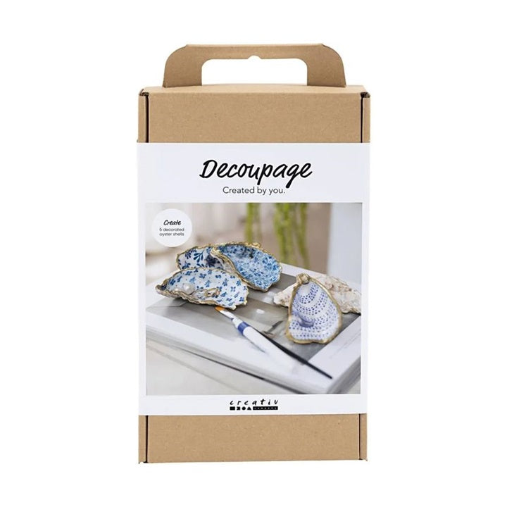 Decoupage knutselset schelpen, blauw
