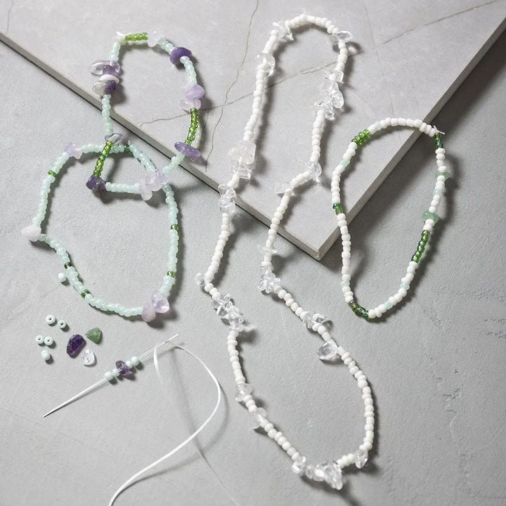 Sieradenmaakset met kralen en natuurstenen, mix groen – afbeelding 6