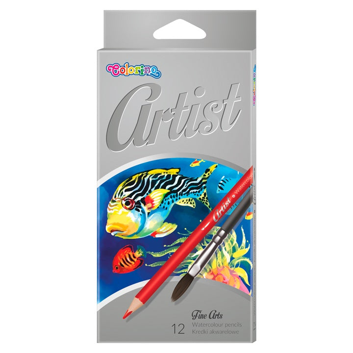 Colorino Artist aquarelpotloden met penseel, 12 stuks