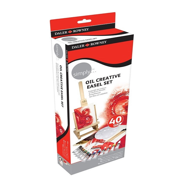 Daler-Rowney Simply olieverfset met tafelezel, 40-delig