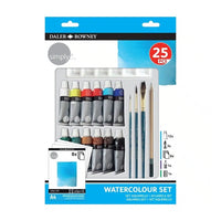 Aquarelverfset Daler-Rowney met accessoires, 25-delig