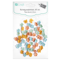 DP Craft 3D papieren bloemen pastel, 20 mm, 60 stuks