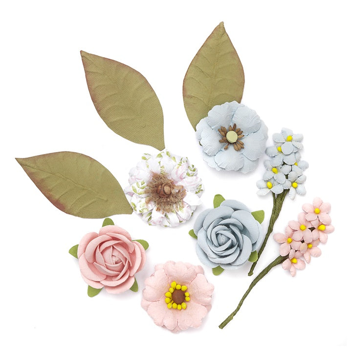 DP Craft 3D papieren bloemen en bladeren, set van 10