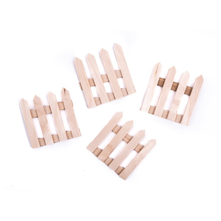 DP Craft decoratief houten hek 60 × 62 mm, 4 stuks