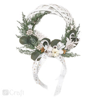DP Craft houten sneeuwvlokken met glitter, wit, 12 stuks – afbeelding 2