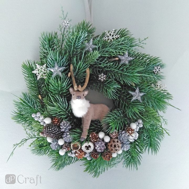 DP Craft houten sneeuwvlokken met glitter, wit, 12 stuks – afbeelding 3