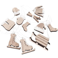 DP Craft houten kersthangers met kerstmotieven, naturel, 12 stuks
