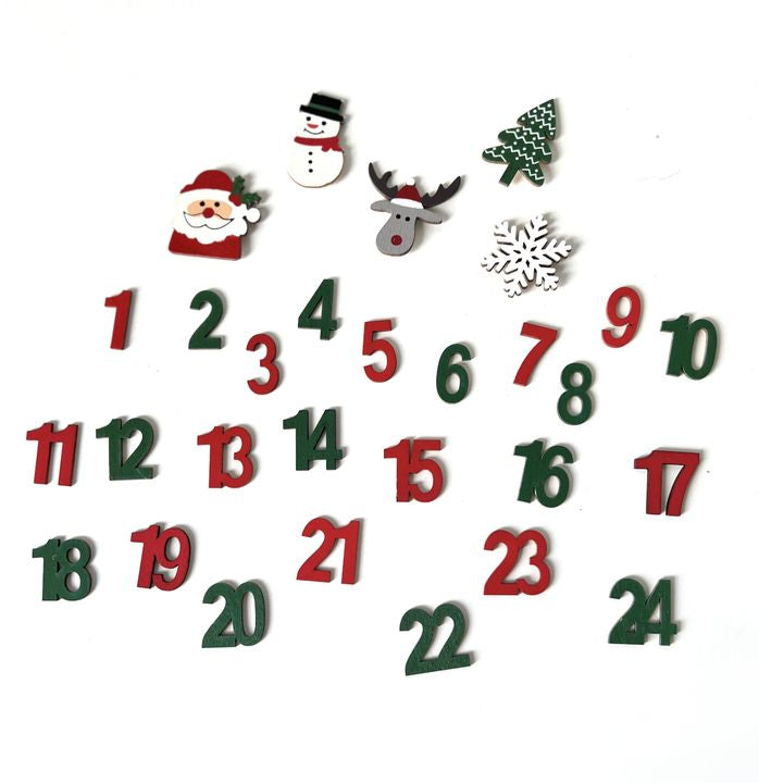 DP Craft houten onderdelen voor adventskalender, 29 stuks
