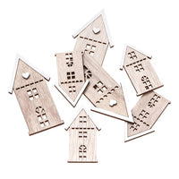 DP Craft houten huisjes, set van 7 in twee formaten