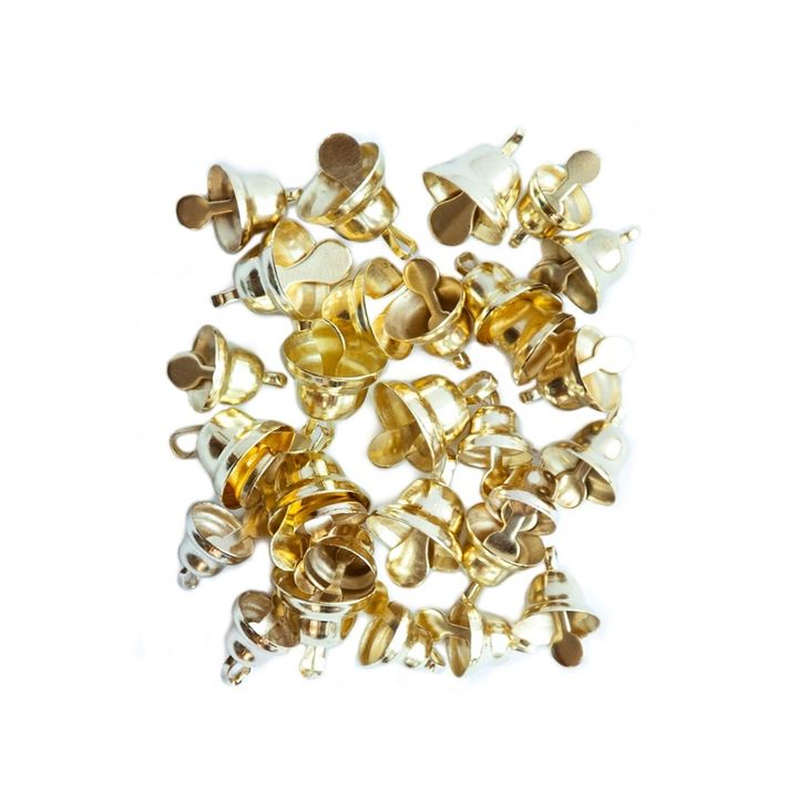 Decoratieve belletjes DP Craft goud, 30 stuks, 6, 8 en 10 mm