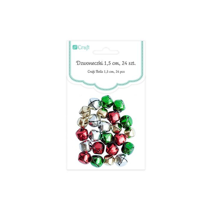 Decoratieve rinkelbelletjes DP Craft gekleurd, 24 stuks, Ø 1 cm – afbeelding 2