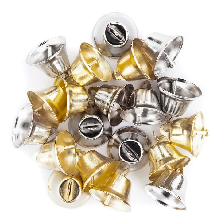 Decoratieve belletjes DP Craft zilver en goud, 20 stuks, Ø 2,6 cm
