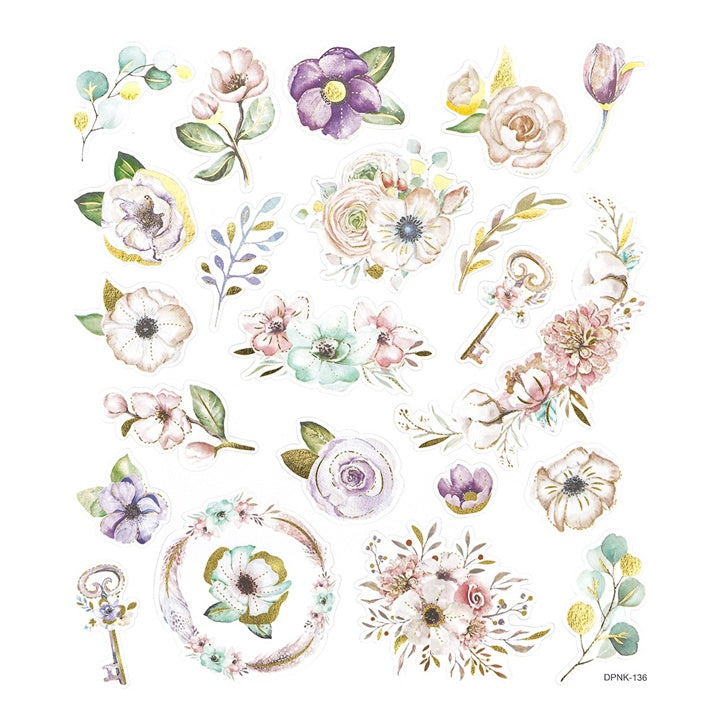 DP Craft boho stickers bloemen, 22 stuks