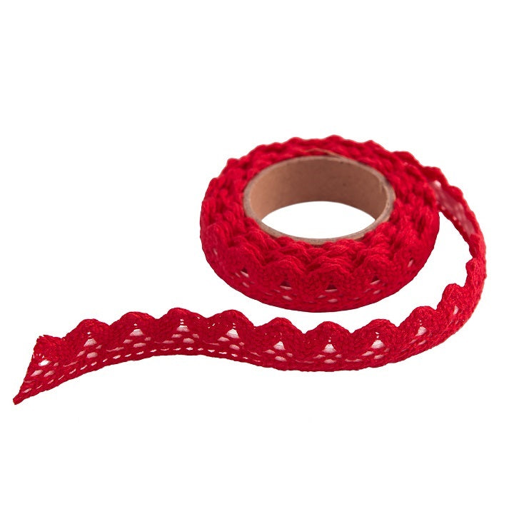 DP Craft zelfklevend kantlint van katoen, rood, 1,8 m
