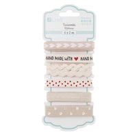 DP Craft katoenen linten Handmade with Love, set van 6 × 2 m