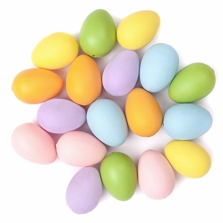 DP Craft decoratie paaseieren kunststof 4 × 3 cm, 18 stuks