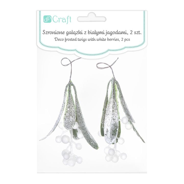 DP Craft 3D maretakjes, besneeuwd, 9 cm, 2 stuks – afbeelding 2