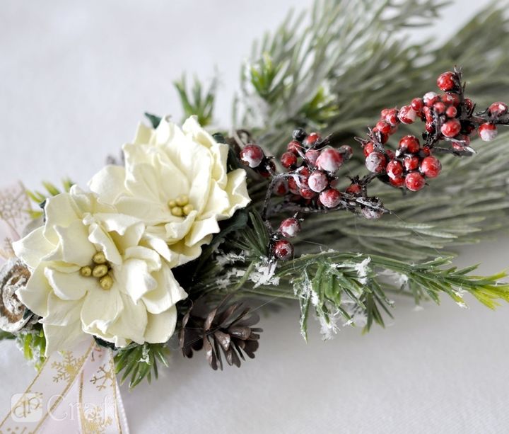 DP Craft 3D decoratietakjes met rode besjes, besneeuwd, 3 stuks – afbeelding 4