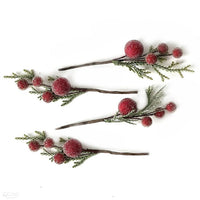 Decoratietakjes met rode bessen DP Craft, 4 stuks – ca. 13 cm