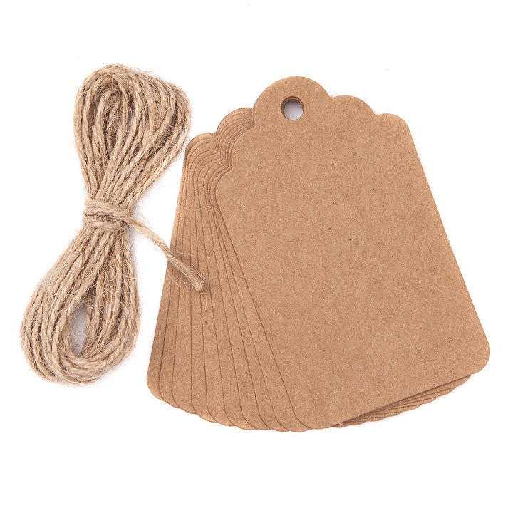 Kartonnen labels om te versieren, 12 stuks, 5,5 × 9 cm