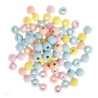 DP Craft gekleurde houten kralen 12 mm, 40 g