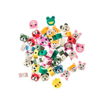 Nassau polymeerkralen met dieren, 1 cm, 48 stuks