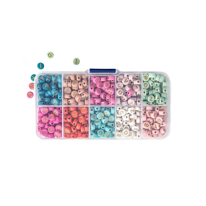 DP Craft letterkralen pastel, 10 kleuren – ca. 282 stuks