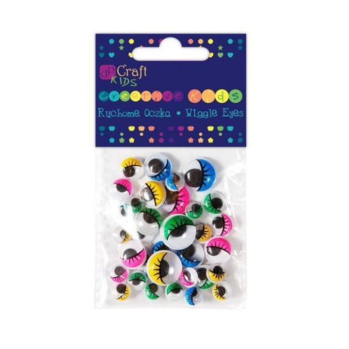 DP Craft wiebelogen met wimpers, gekleurd, 36 stuks