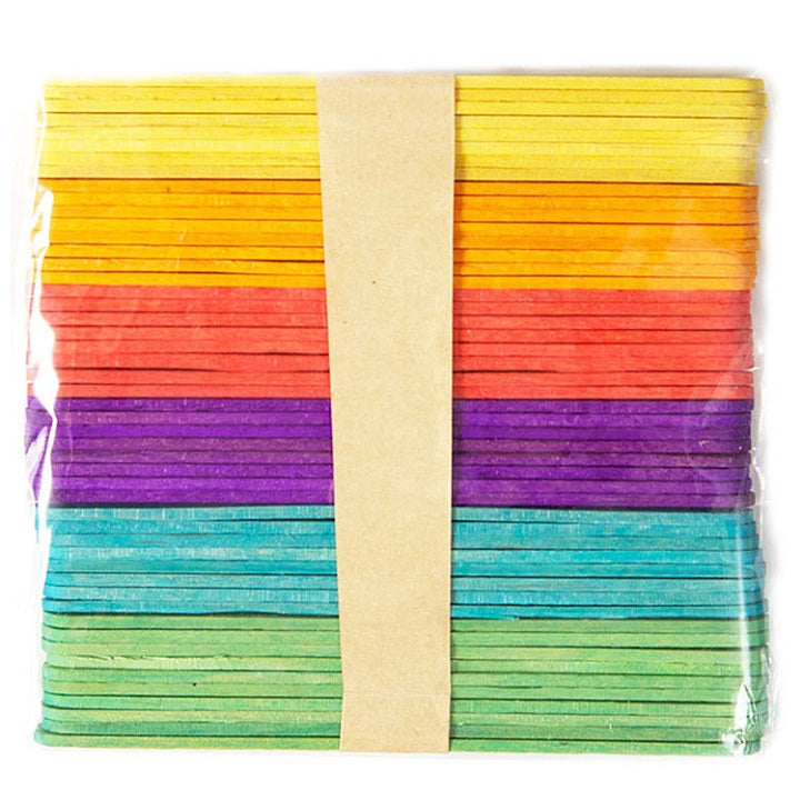 DP Craft gekleurde knutselhoutjes, 50 stuks