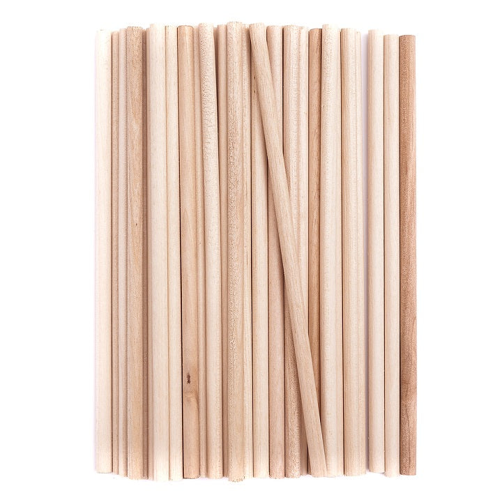 DP Craft ronde knutselhoutjes naturel, 50 stuks