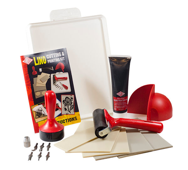 Essdee linosnedeset 22-delig met inktroller 100 mm