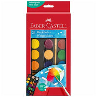 Faber-Castell waterverfset 21 kleuren Ø 30 mm met penseel