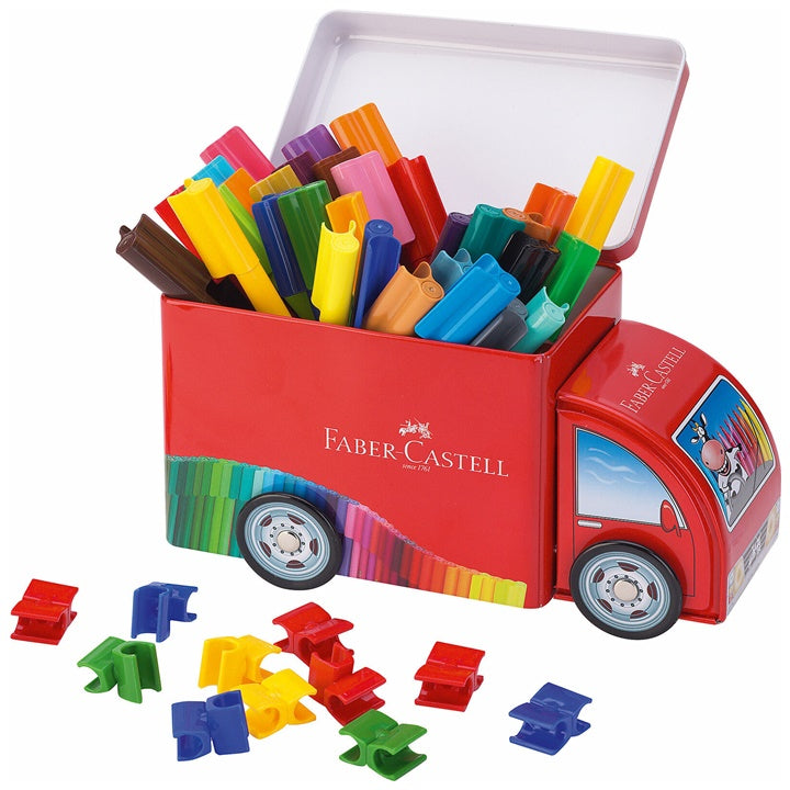 Faber-Castell viltstiften met clip, vrachtwagenbox, 33 stuks
