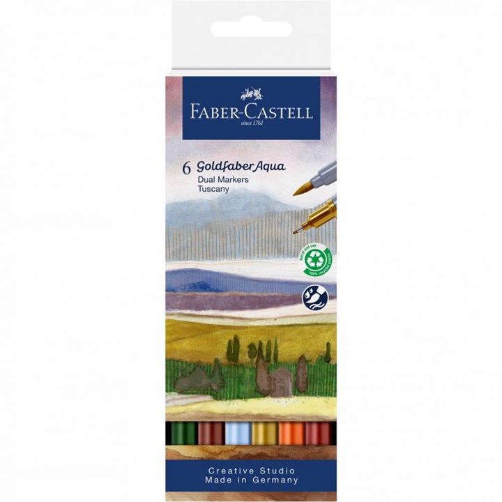Goldfaber Aqua Dual aquarelmarkers set Tuscany, 6 stuks