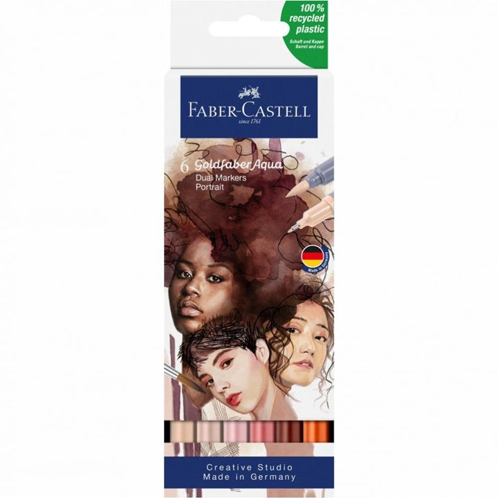 Goldfaber Aqua Dual aquarelmarkers set Portrait, 6 stuks